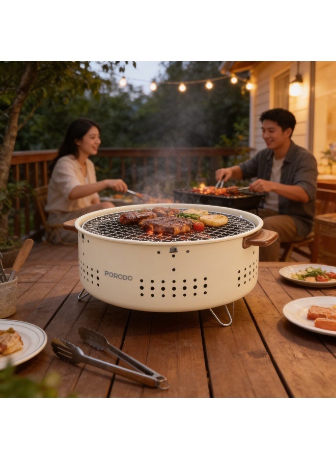 بورودو شواية شواء قابلة للطي محمولة من الفولاذ المقاوم للصدأ للسفر - بني فاتح، خفيفة الوزن، قابلة للطي - للتخييم، النزهات، والأنشطة الخارجية. - Image 3